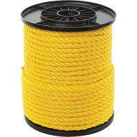 Corde torsad&eacute;e jaune &agrave; trois brins 3/8", Polypropyl&egrave;ne, 250' Maritime Industrial Rubber