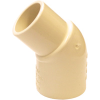 Raccord coude 45° m&acirc;le et femelle Flowguard Gold, Chantepleure x noeud, PVC-C, 1/2" Maritime Industrial Rubber