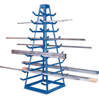 Bar Storage Rack, Horizontal, 9 Levels, 18" W x 40" D x 84" H, 1800 lbs. Cap. Maritime Industrial Rubber