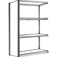 Interlok Shelving Unit, Steel, Boltless, 800 lbs. Capacity, 36" W x 88" H x 24" D Maritime Industrial Rubber