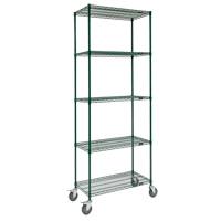 Wire Shelf Cart, Epoxy Finish, 36" x 92" x 24", 800 lbs. Capacity Maritime Industrial Rubber