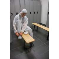 Banc pour vestiaire, Bois, 48" lo x 9-1/2" la x 16-1/2" h Maritime Industrial Rubber