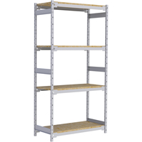 Wide Span Record Storage Shelving, Steel, 4 Shelves, 42" W x 18" D x 84" H RN004 | Maritime Industrial Rubber