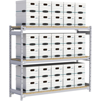 Wide Span Record Storage Shelving, Steel, 3 Shelves, 72" W x 18" D x 60" H Maritime Industrial Rubber