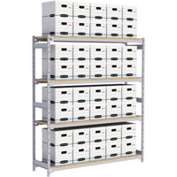 Wide Span Record Storage Shelving, Steel, 4 Shelves, 72" W x 18" D x 84" H Maritime Industrial Rubber
