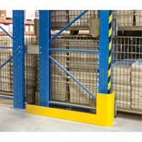 Protecteurs d'all&eacute;es de rayonnages, 3" la x 56" lo x 16" h, Jaune s&eacute;curit&eacute; OSHA Maritime Industrial Rubber