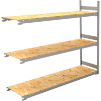 Wide Span Record Storage Shelving, Steel, 3 Shelves, 72" W x 18" D x 60" H, Add-On Kit Maritime Industrial Rubber