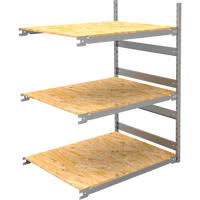Wide Span Record Storage Shelving, Steel, 3 Shelves, 42" W x 32" D x 60" H, Add-On Kit Maritime Industrial Rubber