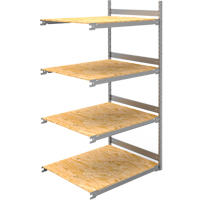 Wide Span Record Storage Shelving, Steel, 4 Shelves, 42" W x 32" D x 84" H, Add-On Kit Maritime Industrial Rubber