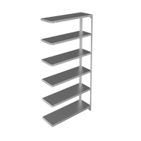 Shelving Unit, Galvanized Steel, Slotted Angle, 400 lbs. Capacity, 36" W x 72" H x 12" D Maritime Industrial Rubber