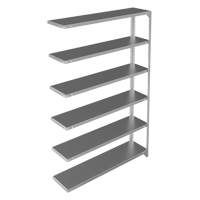 Shelving Unit, Galvanized Steel, Slotted Angle, 300 lbs. Capacity, 48" W x 72" H x 12" D Maritime Industrial Rubber