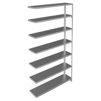 Shelving Unit, Galvanized Steel, Slotted Angle, 300 lbs. Capacity, 48" W x 84" H x 12" D Maritime Industrial Rubber