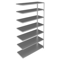 Shelving Unit, Galvanized Steel, Slotted Angle, 275 lbs. Capacity, 48" W x 84" H x 18" D Maritime Industrial Rubber