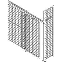 Porte &agrave; glissi&egrave;re standard pour cloison en treillis m&eacute;tallique, 4' la x 8' h Maritime Industrial Rubber
