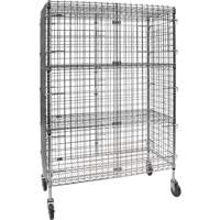 Security Cart, Chrome Plated, 48" x 69" x 24", 500 lbs. Capacity Maritime Industrial Rubber
