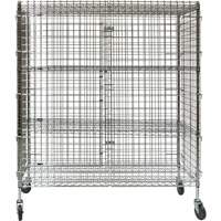 Security Cart, Chrome Plated, 60" x 69" x 24", 500 lbs. Capacity Maritime Industrial Rubber