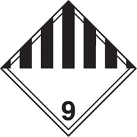 TDG Shipping Labels, Class 9, Miscellaneous Dangerous Goods, Vinyl Maritime Industrial Rubber