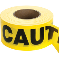 Rubans pour barricades, Anglais, 3" la x 1000' lo, 2 mils, Noir sur jaune Maritime Industrial Rubber