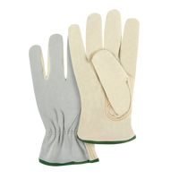 Gants de conducteur &agrave; dos fendu, Moyen, Paume en Cuir fleur de vache Maritime Industrial Rubber