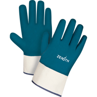 Heavyweight Safety Cuff Gloves, 11/2X-Large, Nitrile Coating, Cotton Shell Maritime Industrial Rubber