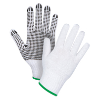 Gants tricot&eacute;s &agrave; pois, Poly/coton, Un c&ocirc;t&eacute;, Calibre 7, Moyen Maritime Industrial Rubber