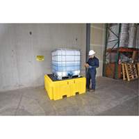 IBC Spill Pallet Plus&reg; With Drain, 365 US gal. Spill Capacity, 62" x 62" x 28" Maritime Industrial Rubber