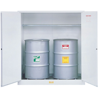 Hazardous Waste Safety Cabinets, 110 US gal. Cap., 2 Drums, White Maritime Industrial Rubber