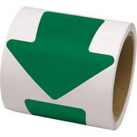 D&eacute;calcomanie en couleur pour le marquage des planchers, Fl&egrave;che, 4" lo x 4" la, Vert, Vinyle Maritime Industrial Rubber