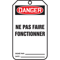 Lockout Tags, Cardstock, 3-1/8" W x 5-7/8" H, French Maritime Industrial Rubber