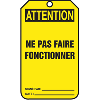 Lockout Tags, Cardstock, 3-1/8" W x 5-7/8" H, French Maritime Industrial Rubber