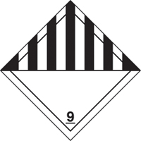 TDG Shipping Labels, Class 9, Miscellaneous Dangerous Goods, Vinyl Maritime Industrial Rubber