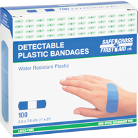 Bandages, Rectangular/Square, 3", Plastic Metal Detectable, Sterile Maritime Industrial Rubber
