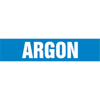 Marqueur de tuyau "Argon", Autocollant, 4" h x 24" la, Blanc/bleu Maritime Industrial Rubber