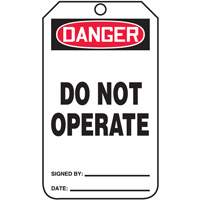 Safety Tags, Cardstock, 3-1/4" W x 5-3/4" H, English Maritime Industrial Rubber
