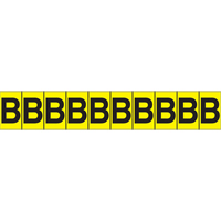 Rep&egrave;res adh&eacute;sifs &agrave; lettres individuelles, B, 1" h, Noir sur jaune Maritime Industrial Rubber