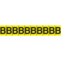 Rep&egrave;res adh&eacute;sifs &agrave; lettres individuelles, E, 1" h, Noir sur jaune Maritime Industrial Rubber