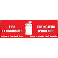"Fire Extinguisher / Extincteur d'incendie" Label, 2" x 6", Vinyl, Bilingual with Pictogram Maritime Industrial Rubber