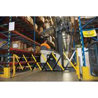 Expandable Barrier, 37" H x 11' L, Black/Yellow Maritime Industrial Rubber