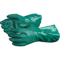 Chemstop Gloves with Crushed Ceramic-Powder Grip Finish, Size Medium/8, 12" L, Nitrile, Cotton Jersey Inner Lining, 40-mil Maritime Industrial Rubber