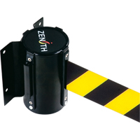 Barri&egrave;re &agrave; fixation murale, Acier, Fixation par vis, 7', Ruban Noir/Jaune Maritime Industrial Rubber