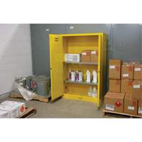 Flammable Storage Cabinet, 45 gal., 2 Door, 43" W x 65" H x 18" D Maritime Industrial Rubber