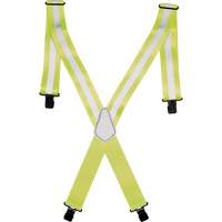 Hi-Viz 2" Work Suspenders, High Visibility Lime-Yellow, Silver Reflective Colour, One Size Maritime Industrial Rubber