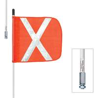 Safety Whip&reg; Heavy-Duty Whips, Threaded Mount, 5' High, Orange Maritime Industrial Rubber