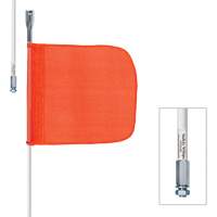 Safety Whip&reg; Heavy-Duty Whips, Threaded Mount, 5' High, Orange Maritime Industrial Rubber