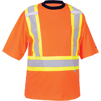 Safety T-Shirt, Polyester, Medium, High Visibility Orange Maritime Industrial Rubber