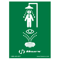 Emergency Shower/Eyewash Sign, 24" x 18", Plastic, Pictogram Maritime Industrial Rubber