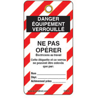 &eacute;tiquettes de verrouillage, Plastique, 3" la x 5-3/4" h, Français Maritime Industrial Rubber