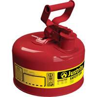 Safety Cans, Type I, Steel, 1 US gal., Red, FM Approved/UL/ULC Listed Maritime Industrial Rubber