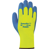 PowerFlex&reg; T° Hi Viz 80-400 Gloves, 7/Small, Rubber Latex Coating, 7 Gauge, Terry Shell Maritime Industrial Rubber