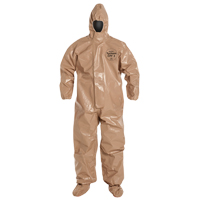 Tychem&reg; 5000 Protective Hooded Coveralls, Small, Brown Maritime Industrial Rubber